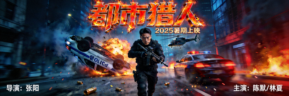 热门动作大片《都市猎人》震撼海报 - 枪战、追车、爆炸场面精彩纷呈